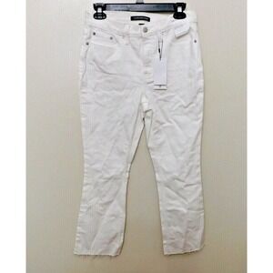 Jr486 calvin klein jeans white high rise cropped kick bootcut jeans size 28